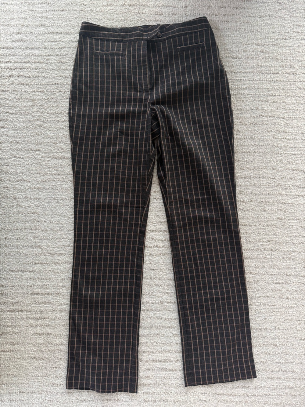 Vintage Ann Taylor Loft Brown Plaid Pants Trousers Size 10 Checkered Academia